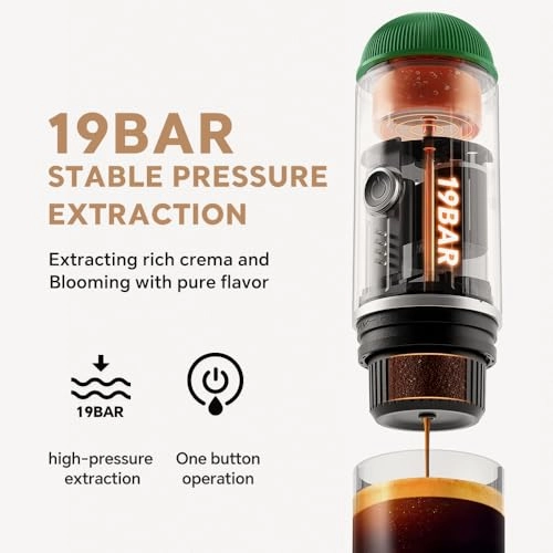 Portable Espresso Machine - 80 Milliliters ground coffee & Nes presso/DolceGusto capsule
