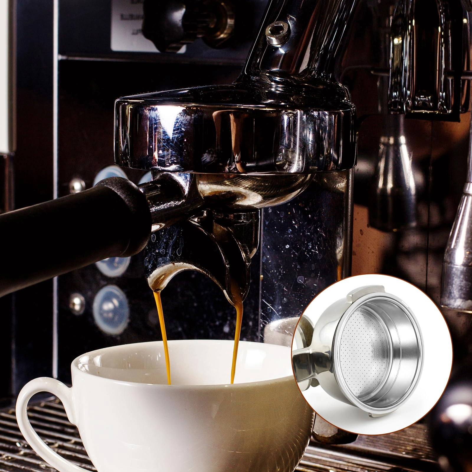 51mm stainless steel coffee filter - 1+2 Cups Capacity