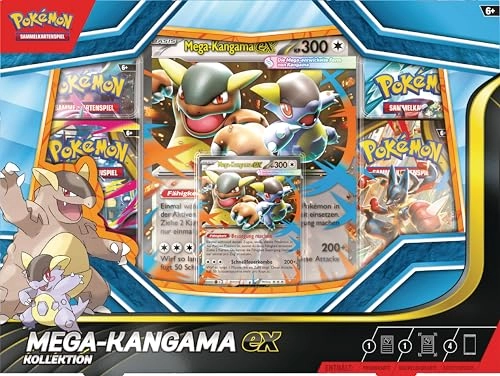 Mega-Kangama-ex - 1 Holographic Promo Card 1 Oversized Animated Card 4 Boosters