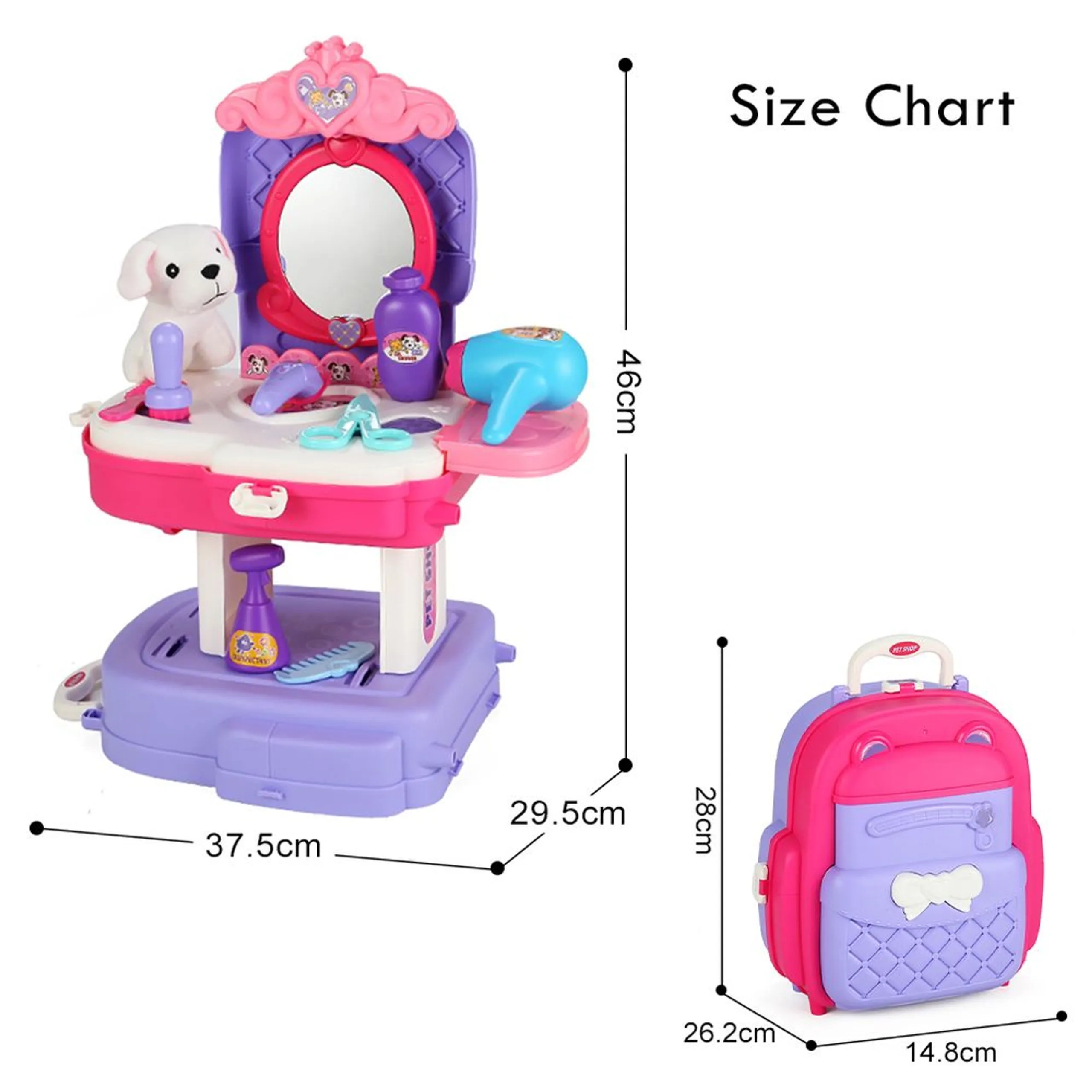 Animal Care Toy Set School Bag - 21pcs