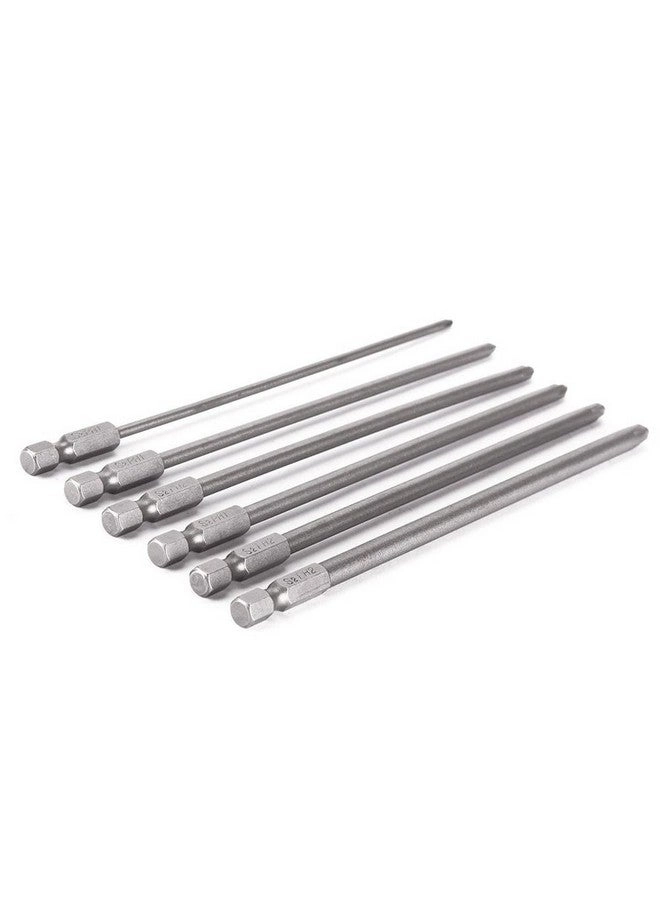 1/4 Hex Shank Magnetic Cross Phillips Screwdriver Bits - 6Pcs 5.9-Inch Length