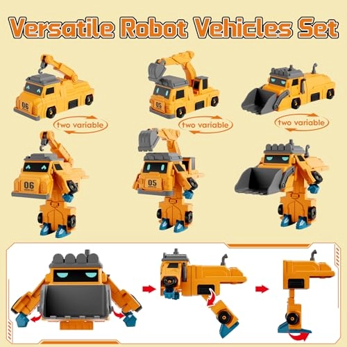 Magnetic Construction Vehicle Set - 10-in-1 3-8 Years Yellow