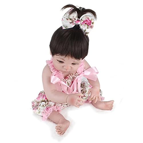 Reborn Baby Doll - 55cm Vinyl Pink Floral Suspenders