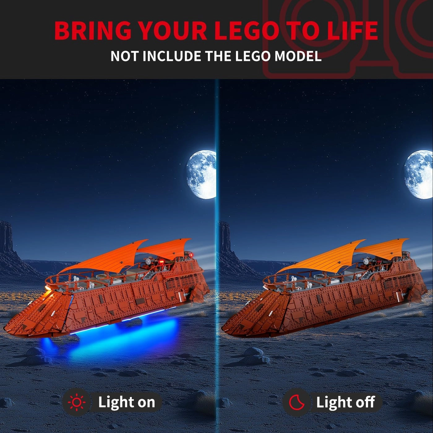 Light Kit for Jabba's Sail Barge - 2.0 Compatible with 75397