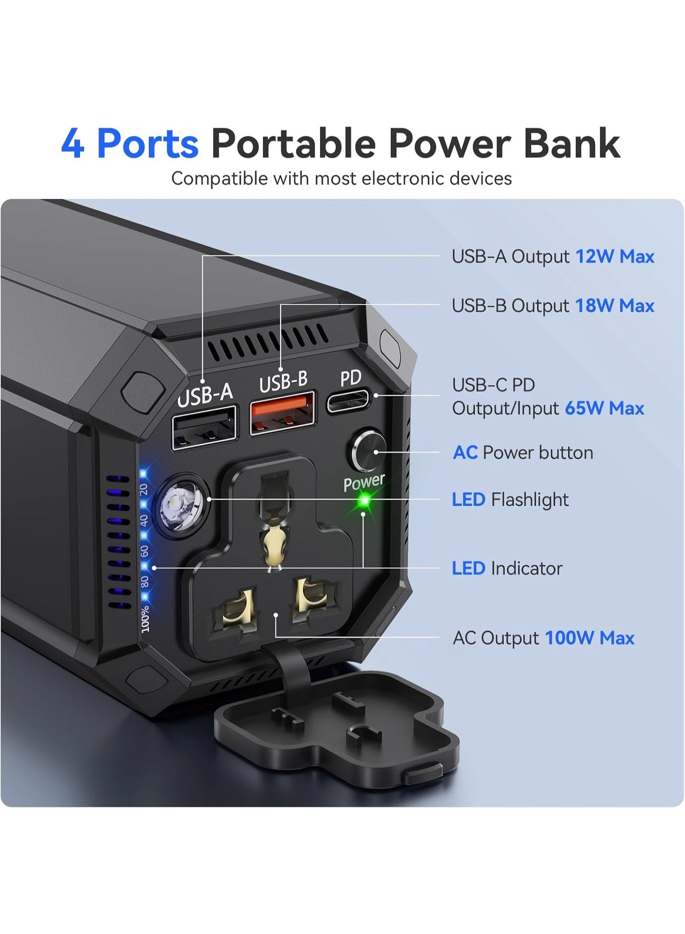 Portable Power Bank - 98Wh 100W