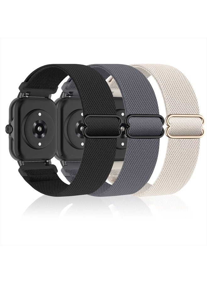 3 Pack 22MM Stretchy Nylon Watch Band for Amazfit GTR 4/GTR 3 Pro/GTR 3/GTR 2/2e/GTR 47mm, Garmin Vivoactive 4, Venu 2, Forerunner 255, Samsung Galaxy Watch 3/Galaxy Watch 46mm, Gear S3, Fossil Gen 5E, Ticwatch Pro 3, Huawei Watch 3, GT 2 46mm/GT3 46MM, Polar Vantage M
