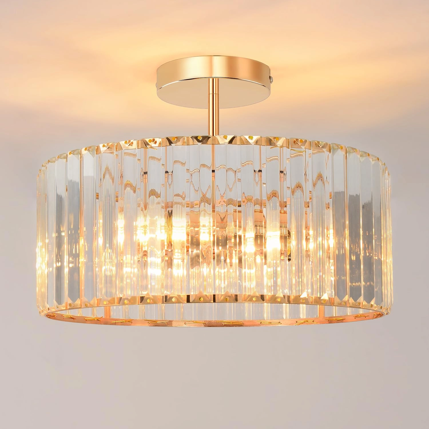 ANWIO E27 Crystal Ceiling Lamp - 3 lights 36.5 cm