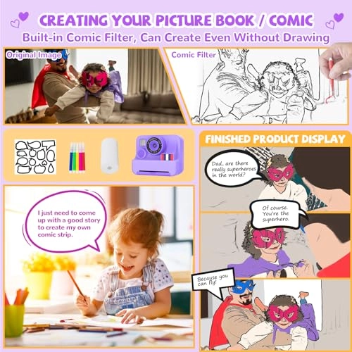 Instant Print Camera - 2.4 Inch 32GB 1080P