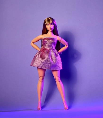 Barbie Looks - Brown Hair Shimmery Pink Strapless Dress Ages 6+