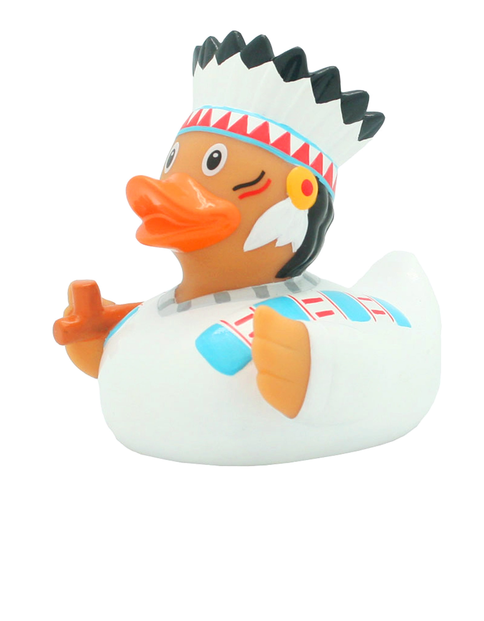 LILALU Native American Chief Rubber Duck - 8.5 x 8.5 x 7.5 cm Ages 3+
