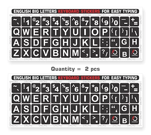 Keyboard Stickers - Pack of 2 Large Black