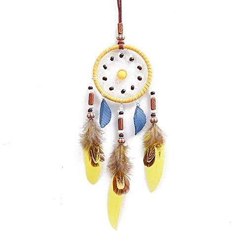 Dreamcatcher - woolen yarn, iron hoops, wood beads, feathers