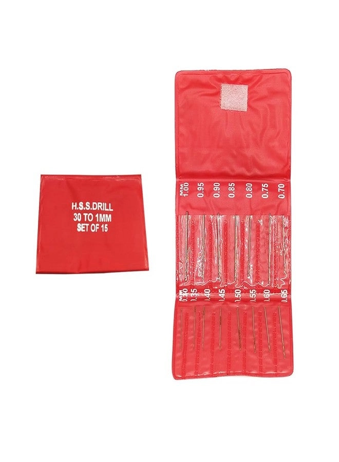 Micro HSS High-Speed Steel Drill Bit Set - 15pcs 0.3mm-1.0mm