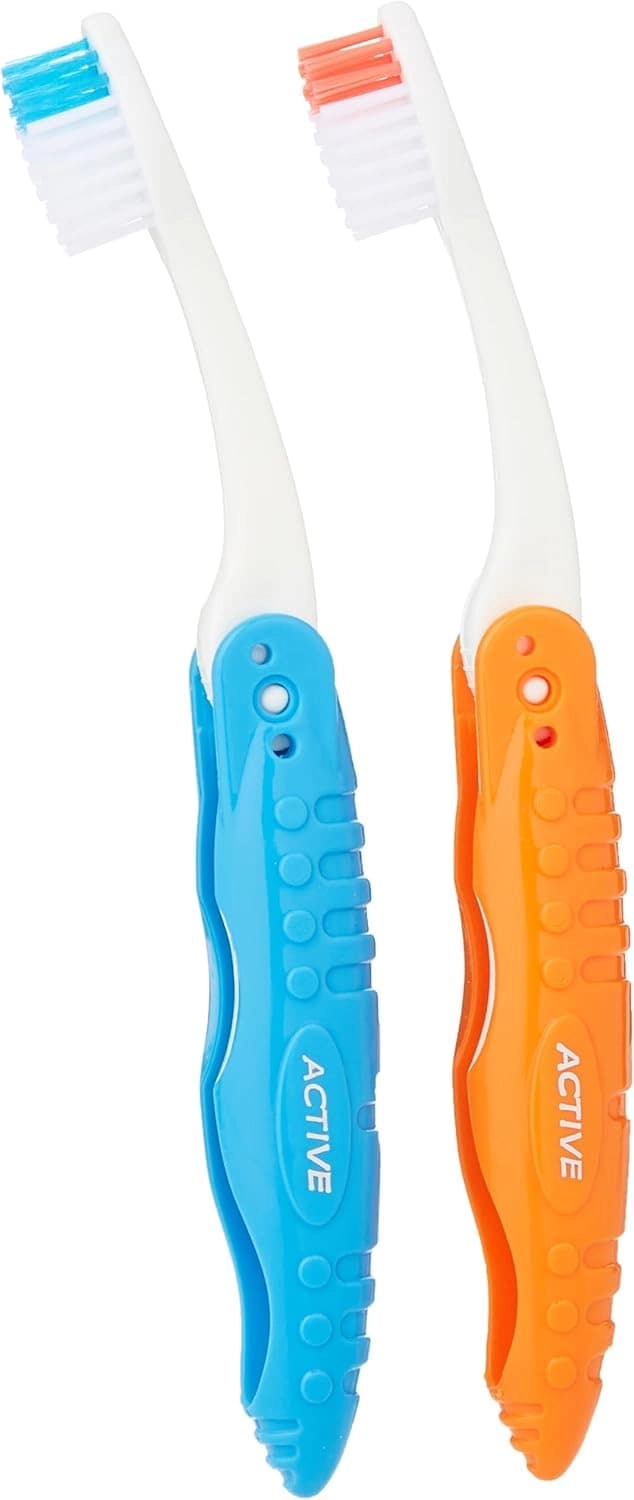 Nutripharm LLC Voyager Folding Travel Toothbrush 2-Piece Pack