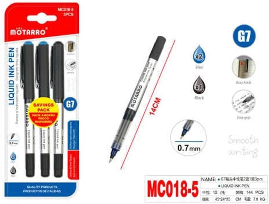 MOTARRO Gel Ink Ballpoint Pen - 3Pcs 0.7mm