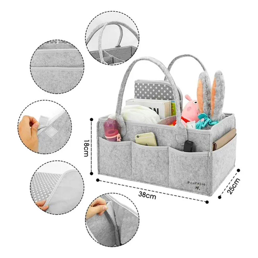 Baby Rolling Ball Walker With Caddy Diaper Organizer - Multicolor