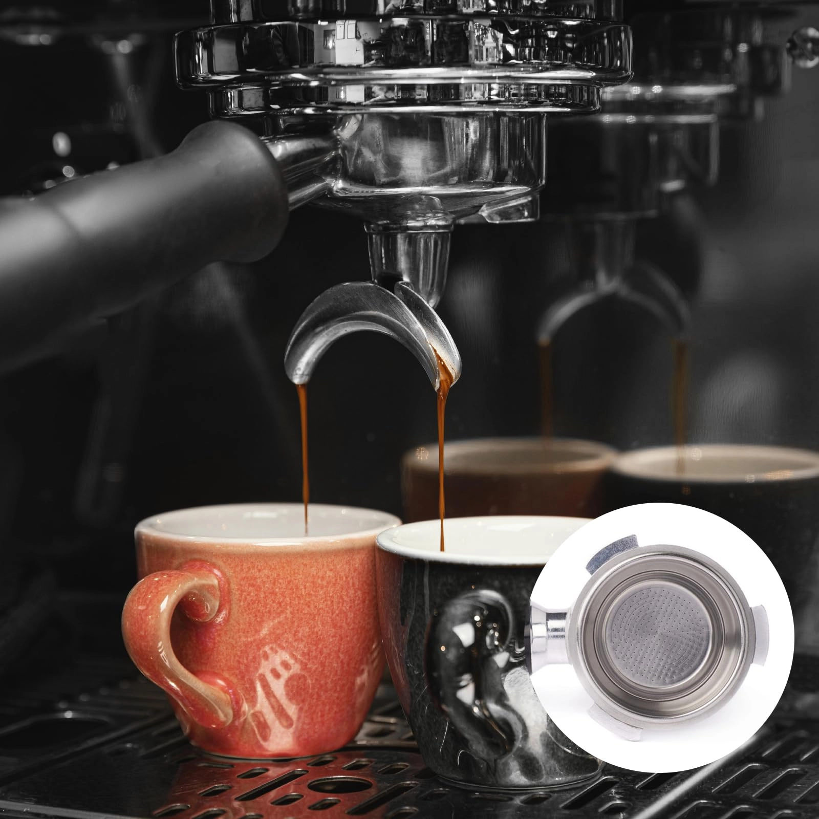 51mm stainless steel coffee filter - 1+2 Cups Capacity