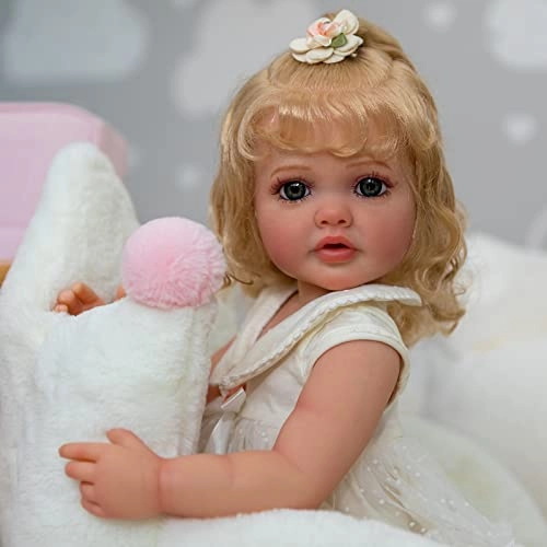 Reborn Baby Doll - 22 inch Silicone Vinyl Blonde Hair Ages 3+