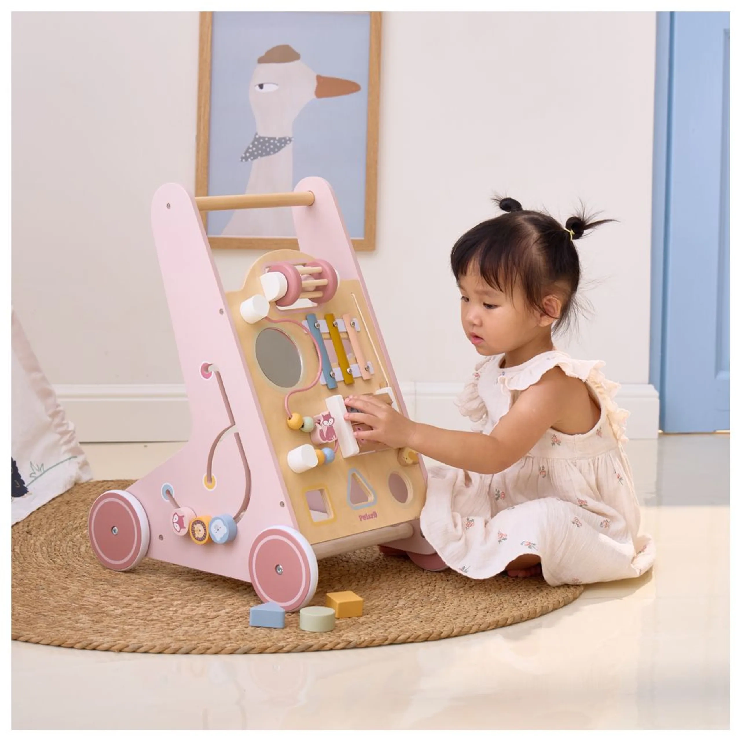 Wooden Baby Walker - 12 months+ Built-In Storage