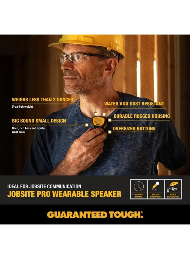 Wearable Bluetooth Speaker - Clip-On Wireless Jobsite Pro