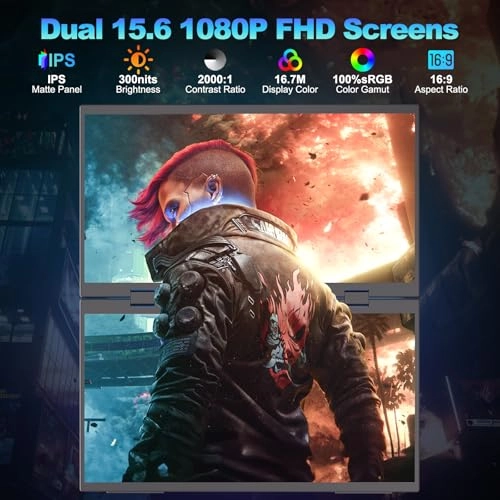 Dual Portable Monitor - 185KS1 15.6 Inches 1920 x 1080 Pixels