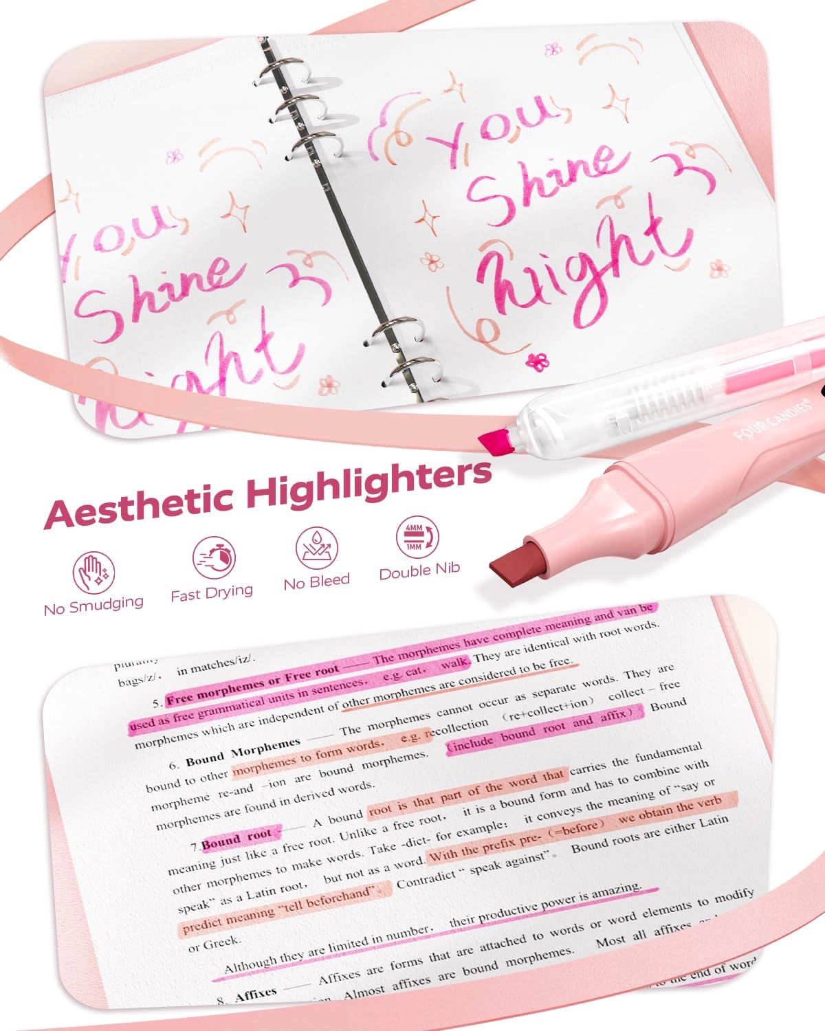 Gel Pens + Correction Tape + Pastel Highlighters + Mechanical Pencils + Sticky Notes + Index Post + Case - 25.0 Count 0.7mm, 0.9mm, 1mm