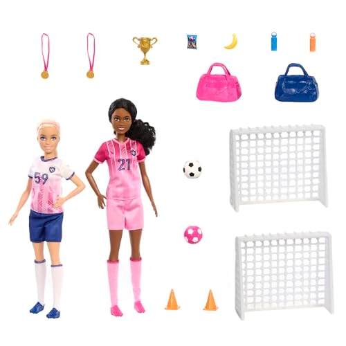 Barbie Careers Soccer Player Playset - 2 Dolls 15 Accessories Ages 3+