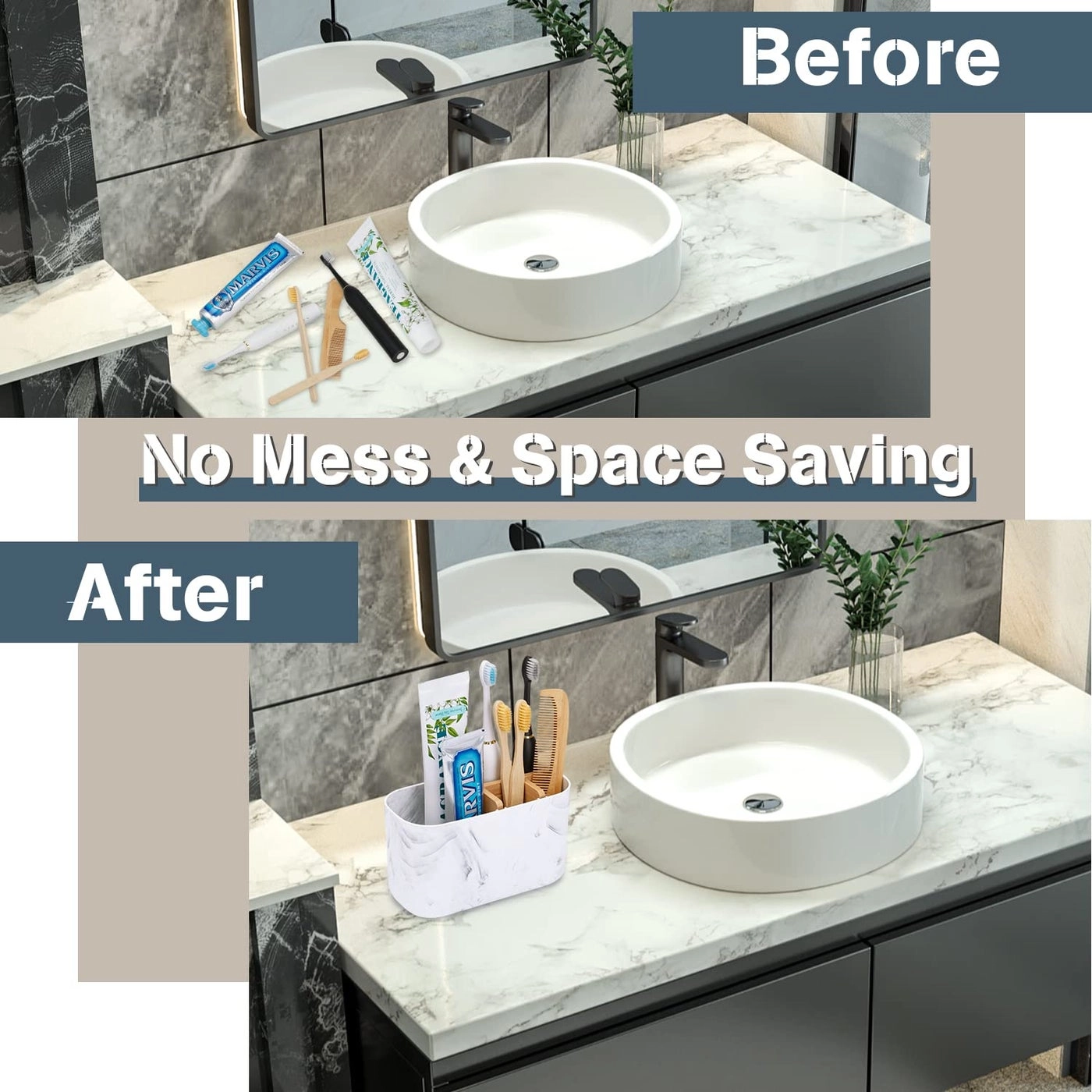 Toothbrush Holder - 5 Slots Countertop