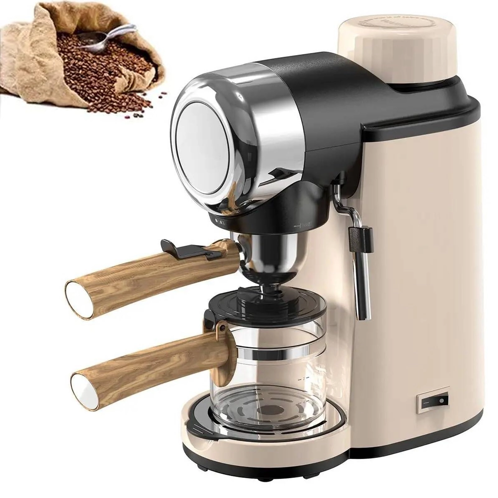 SUCRFXJ Espresso Coffee Machine - Steam Milk Frother Knob Control