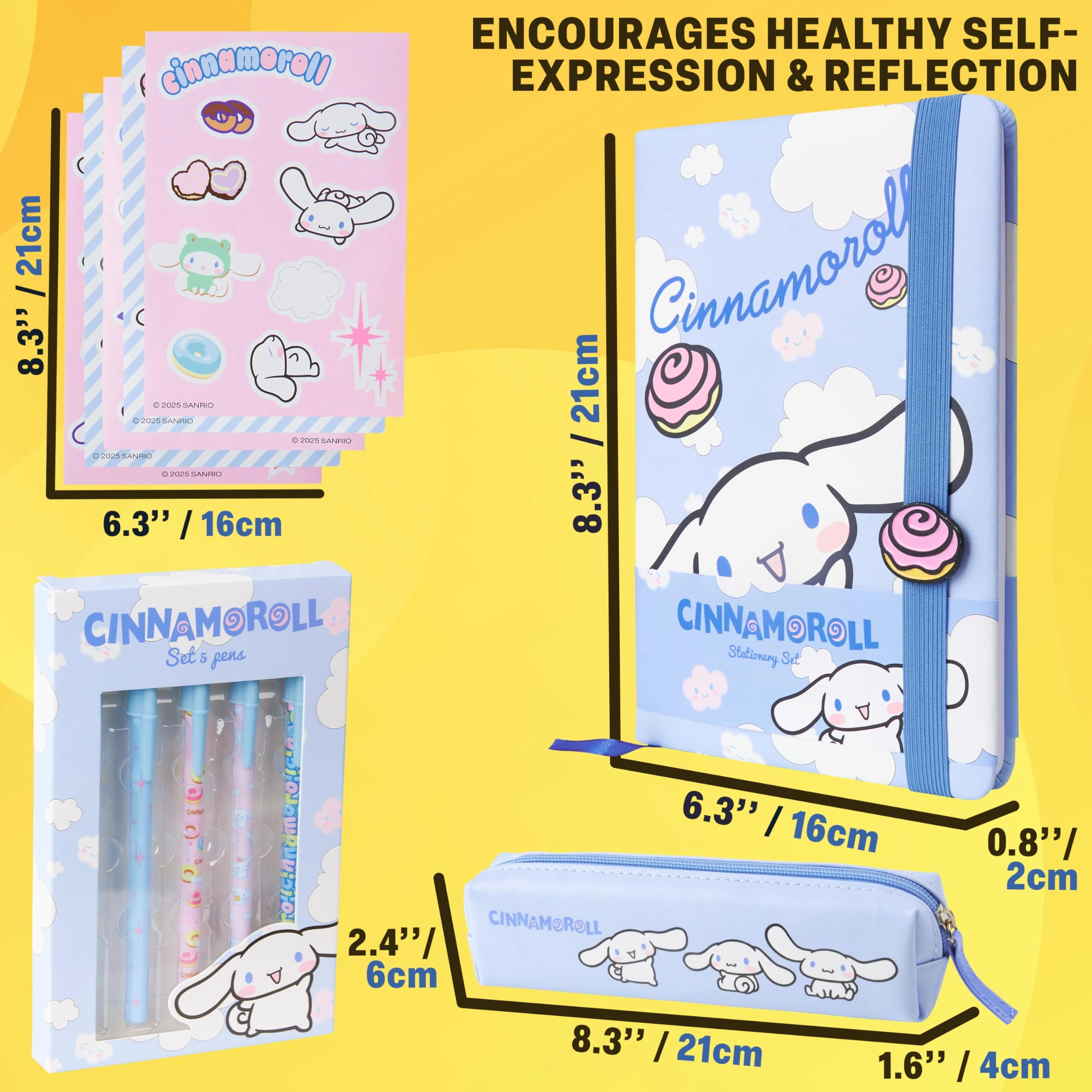 Cinnamoroll Stationary Set - Blue Cinnamoroll Pencil Case Notebook Pens