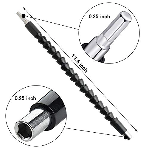 Flexible Drill Bit Extension - Magnetic Hex Soft Shaft 2 Pcs