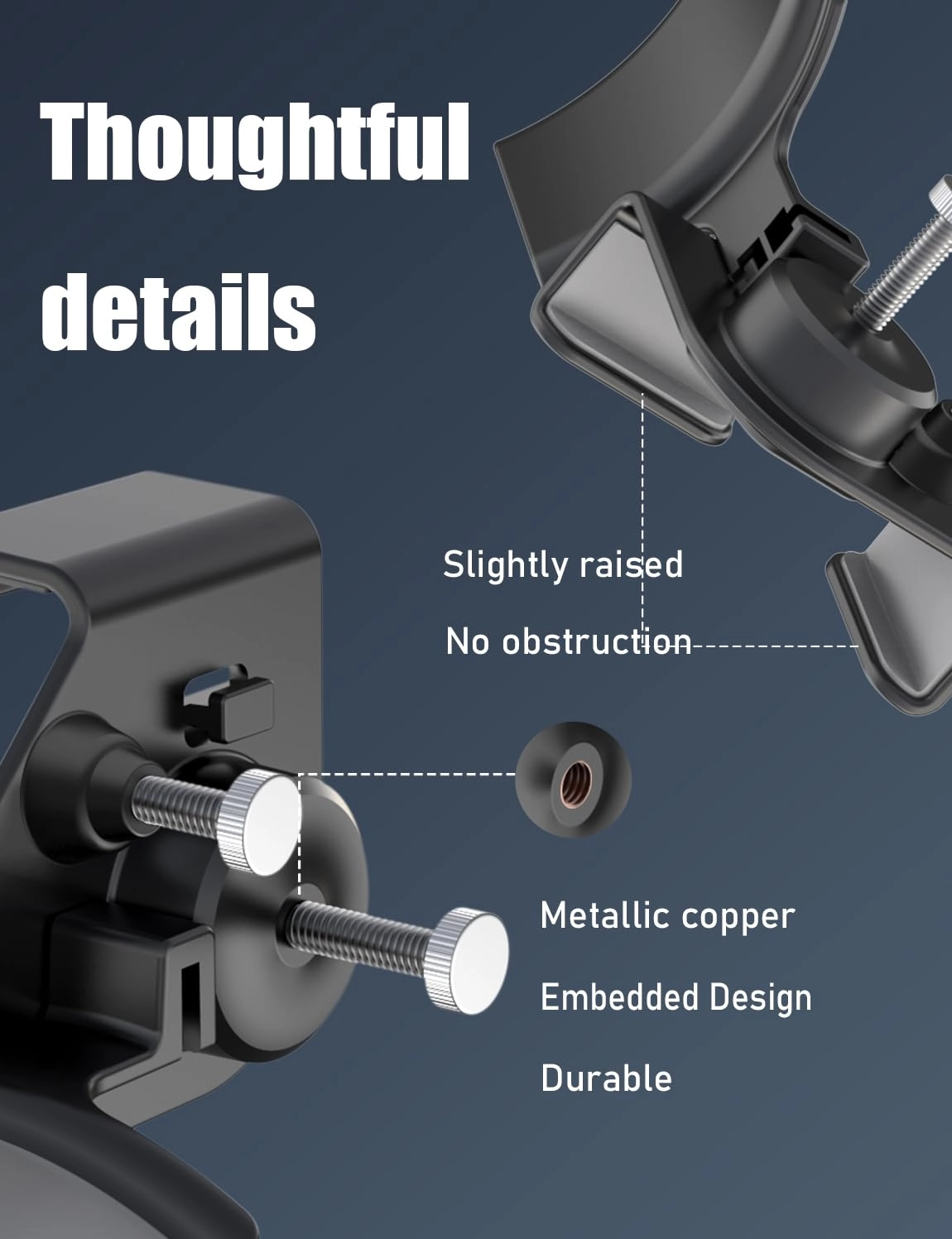 Headset Holder - for Headphones and Headsets Clamp-On Adjustable Space-Saving