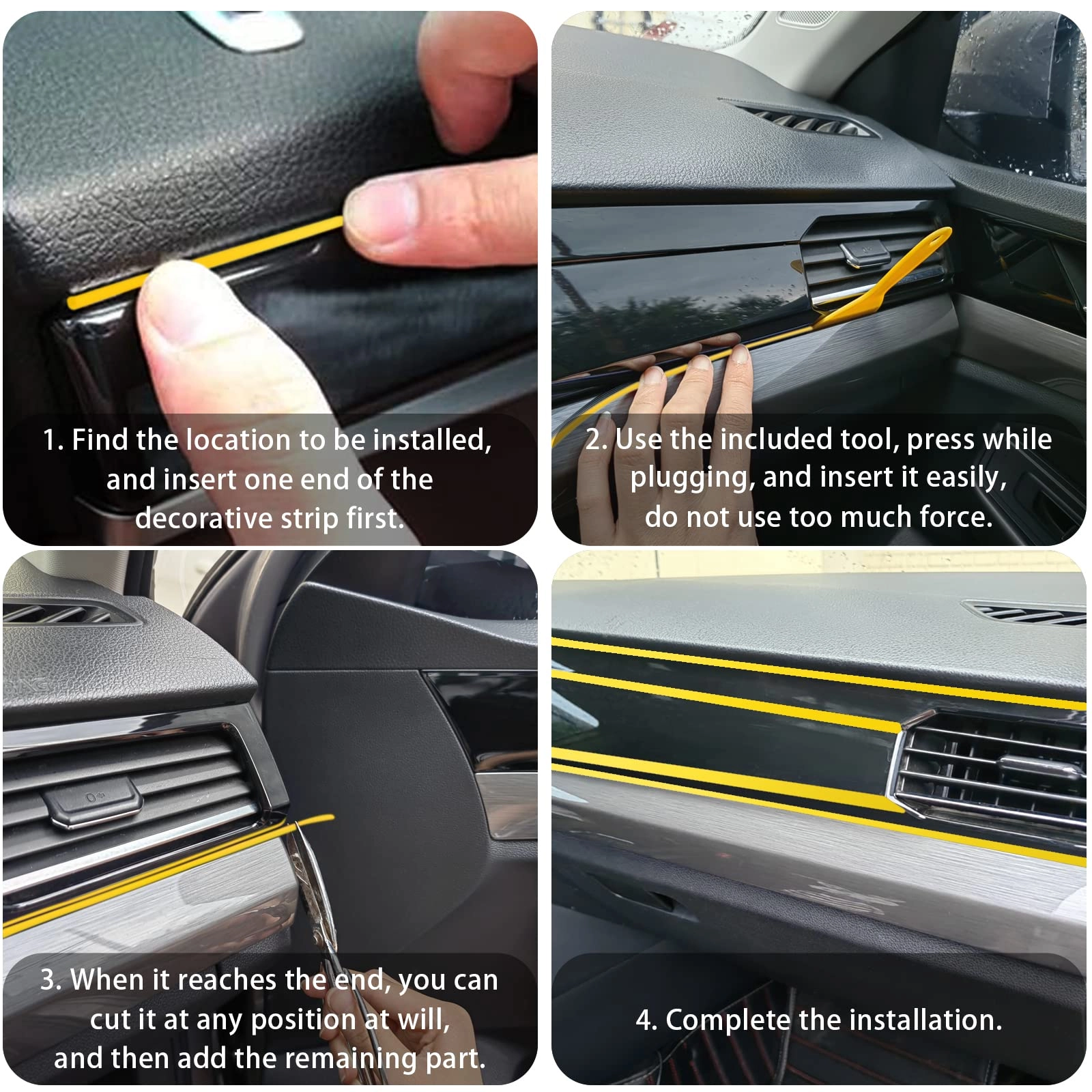Car interior trim strip