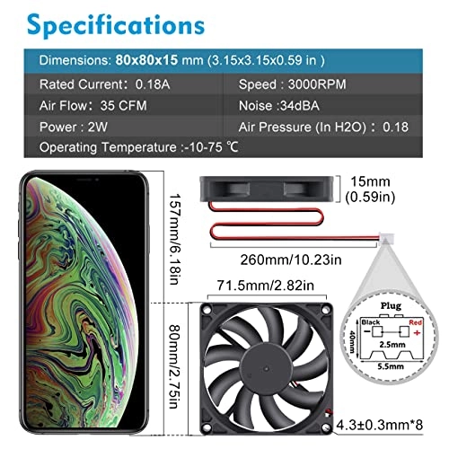 Cooling Fan - 2 Pack 80mm