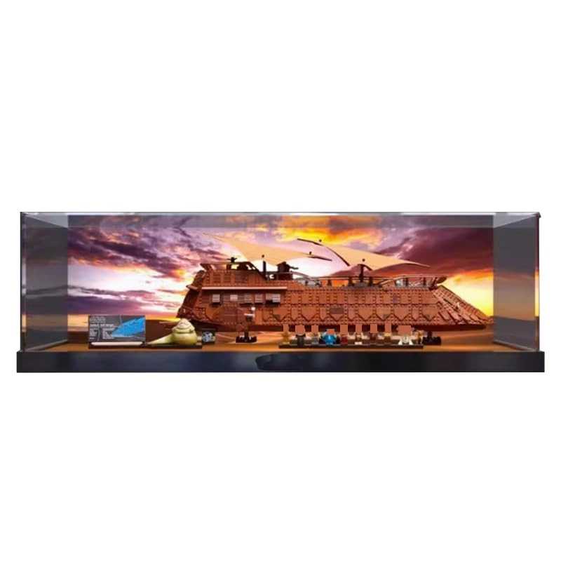 Clear Acrylic Display Case for Lego SW 75397 - 32.67x11.81x11.81in. Black Bottom+alloy Edge