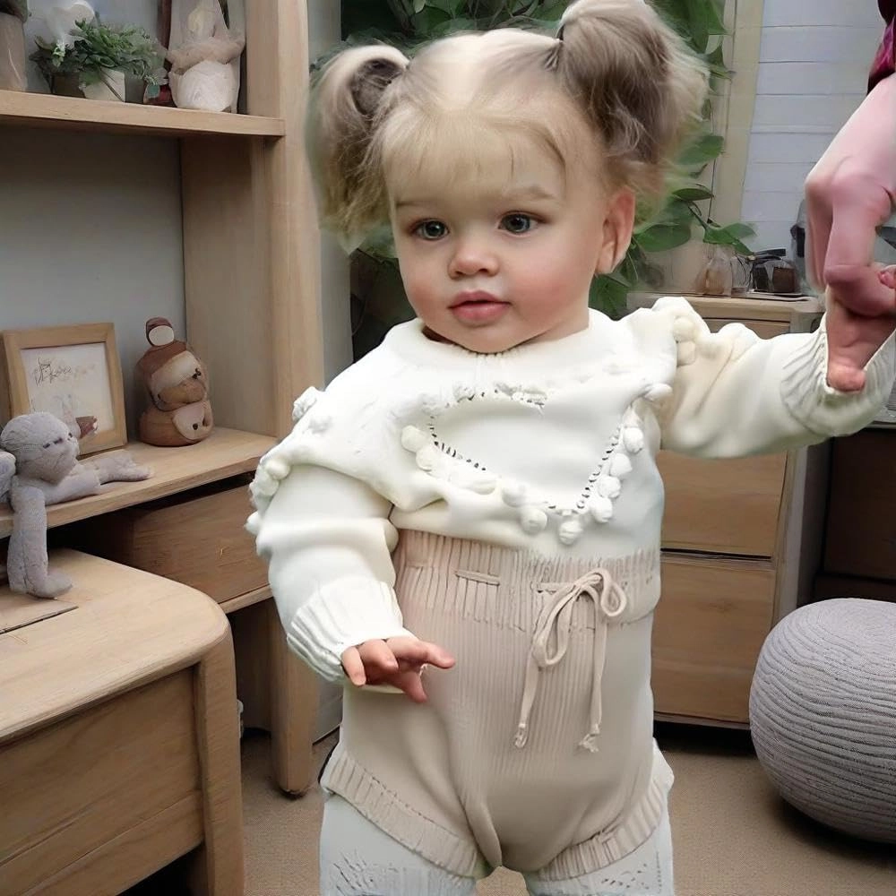 Pippa Reborn Baby Doll - 26 inch Cotton Vinyl Hand-rooted Curly Hair Ages 3+