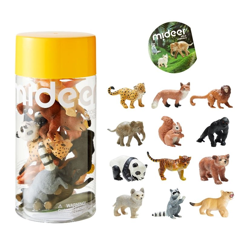 MIDEER Safari Animal Collectibles - 3 + 12 pcs