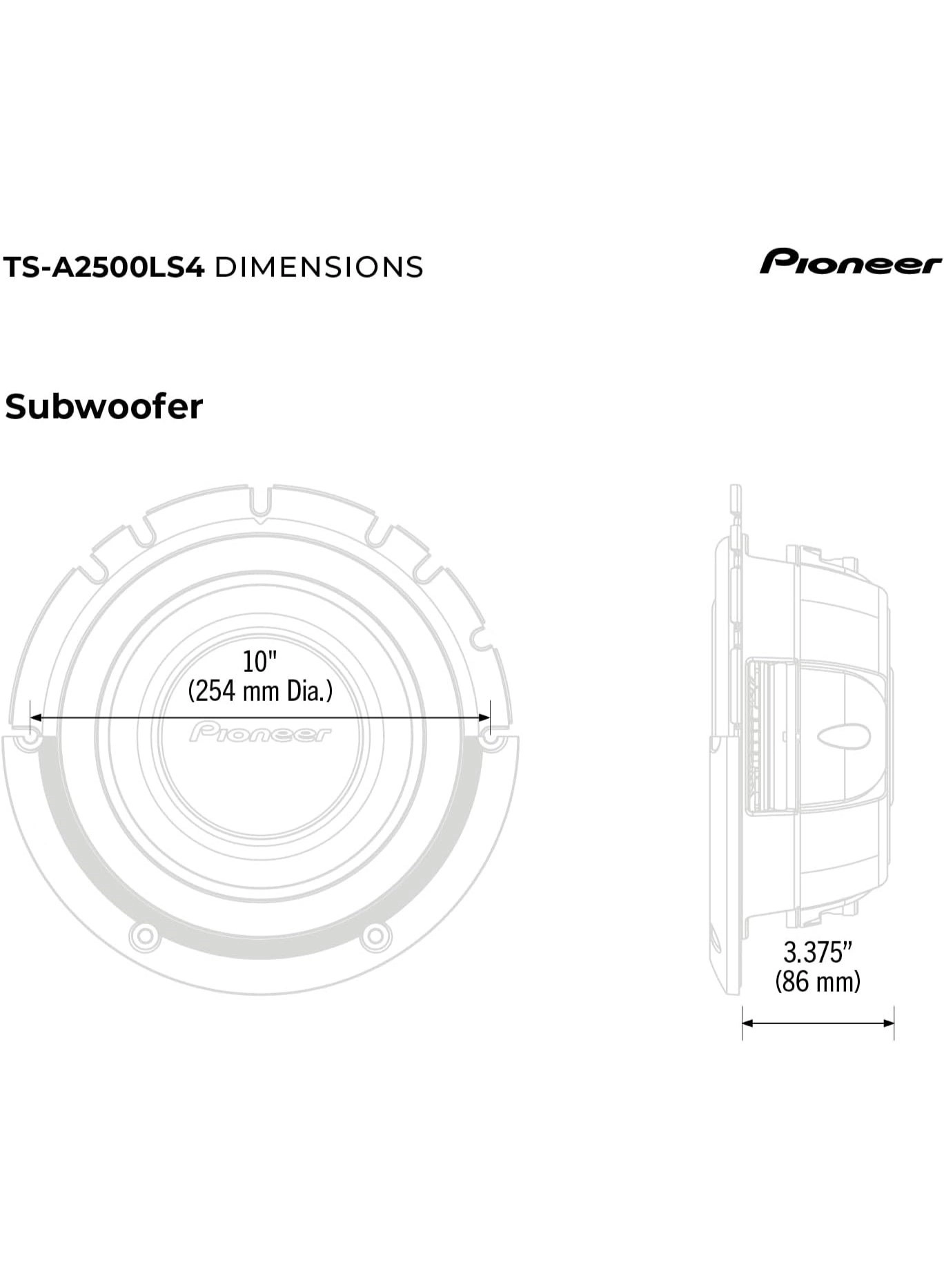 TS-A2500LS4 - 1200 Watt 10"