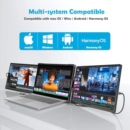 Triple Laptop Monitor Extender - 1920 x 1200 Pixels 14 Inches