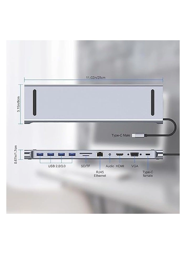 USB C Hub - Gigabit Ethernet Wireless Charging 4K HDMI