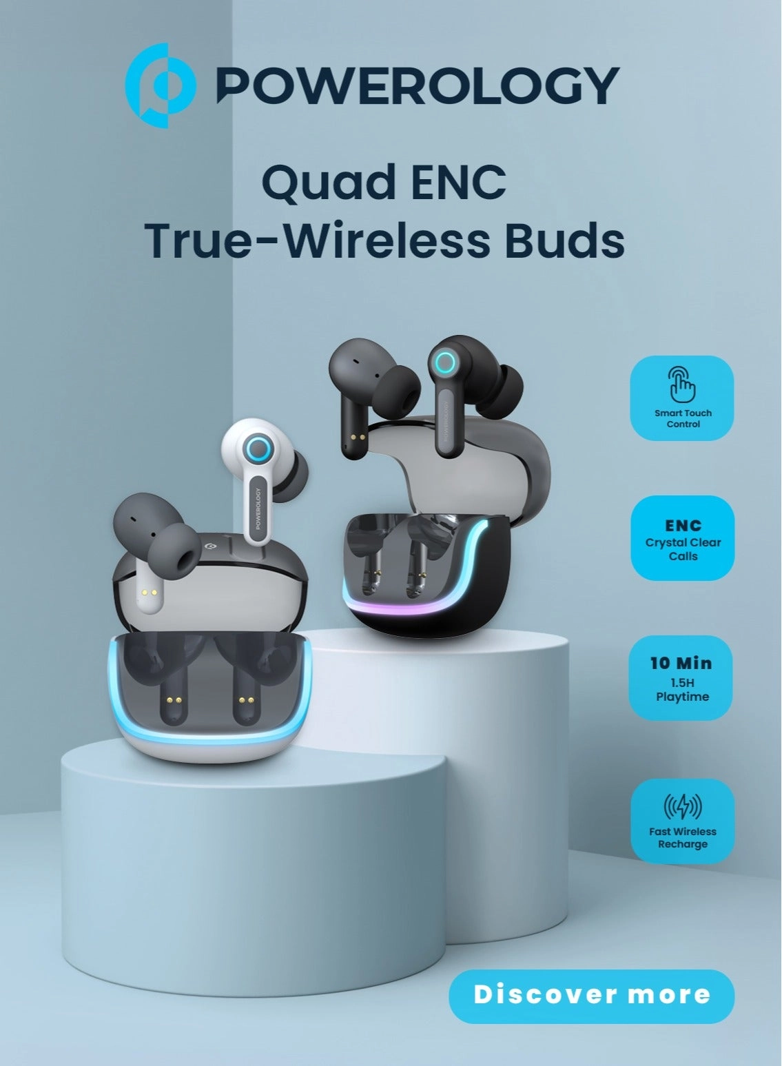 Quad Mic ENC TWS Earphone - Wireless Earbud