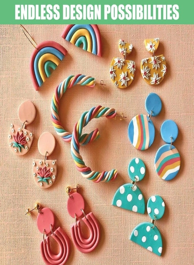 Polymer Oven Bake Clay Jewellery Making Set - 8 Colors Non Air Dry