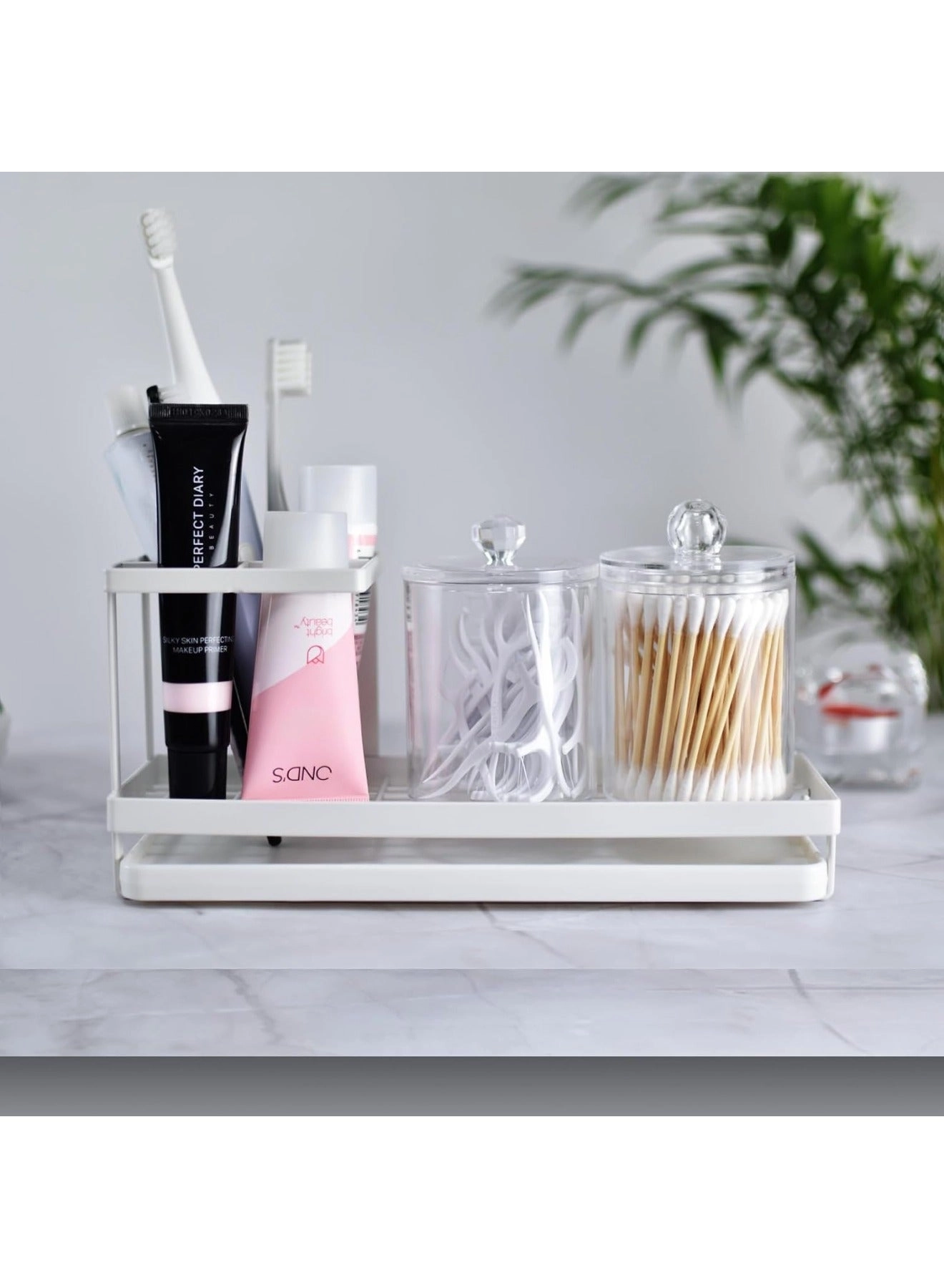 Toothbrush Holder - 4 Slots Bathroom Countertop