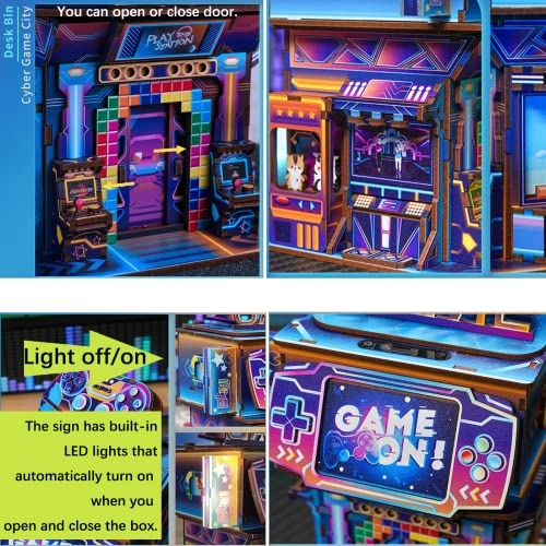 Miniature Dollhouse Kit - Automatic Lid Opening with Light Box 9"