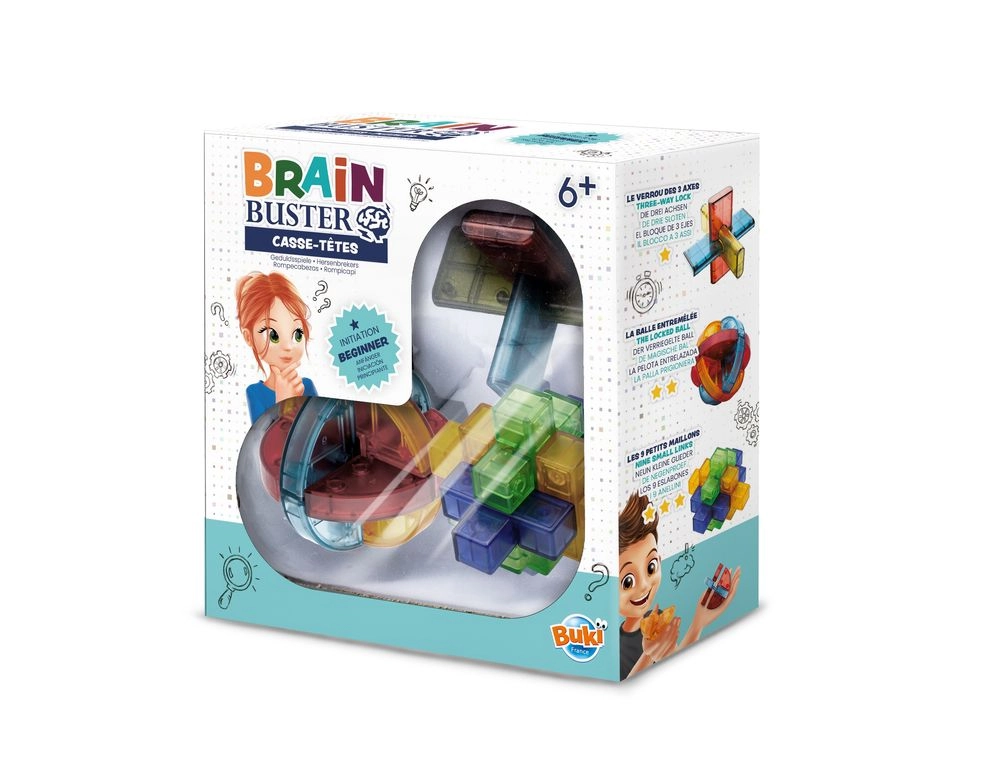 Buki France Brain Buster - 3 puzzles Suitable for 6 Years & Above.