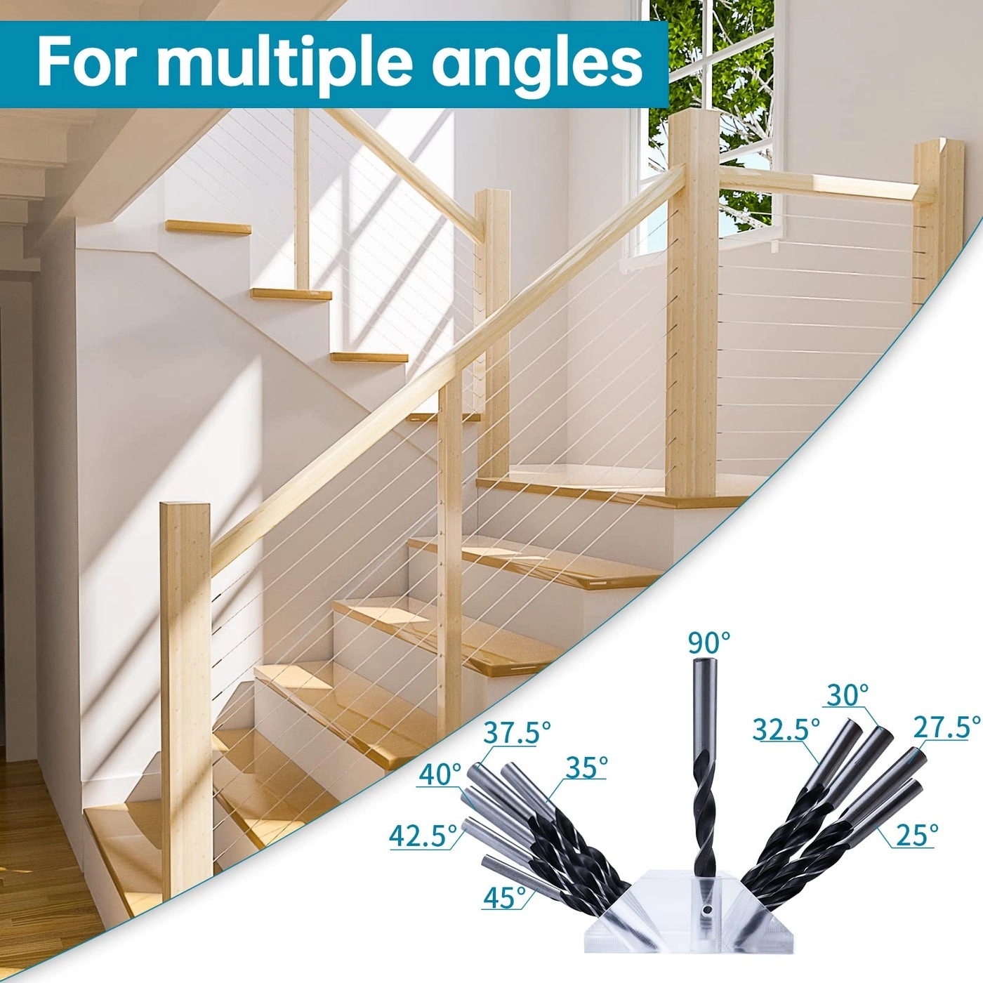 Drill Guide Jig - 1 pc 3/16" 9/32" 5/16" 13/32"