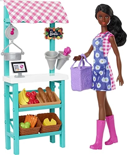 Careers Doll & Playset - 11.5 in Brunette Farmers Market Theme Ages 3+