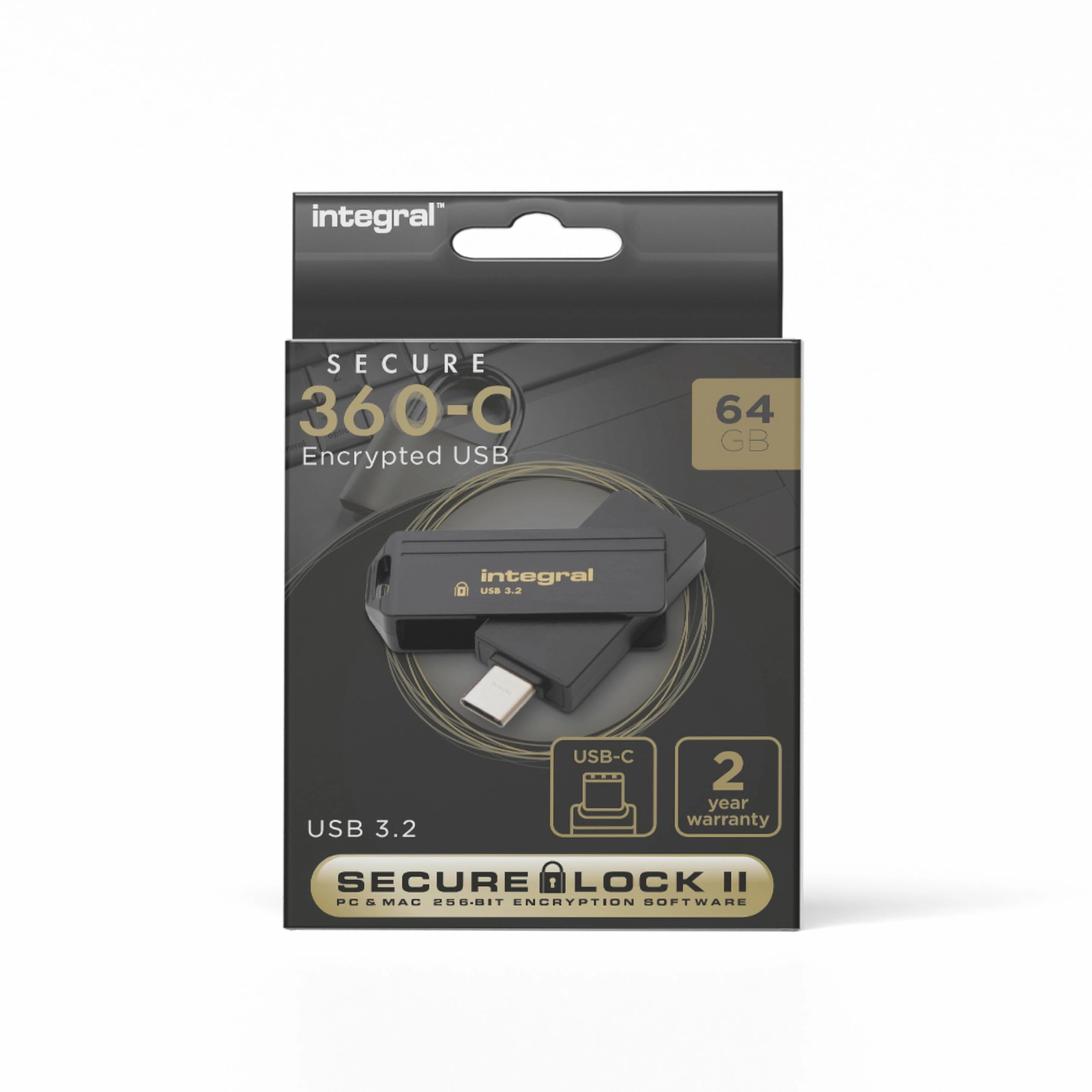 Integral Secure 360-C - USB 3.2 Gen 1 64GB USB-C