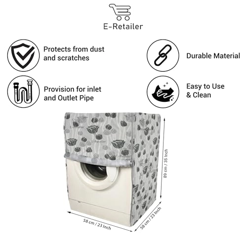 PVC Waterproof Front Load Washing Machine Cover - 5KG to 7.5KG Blue