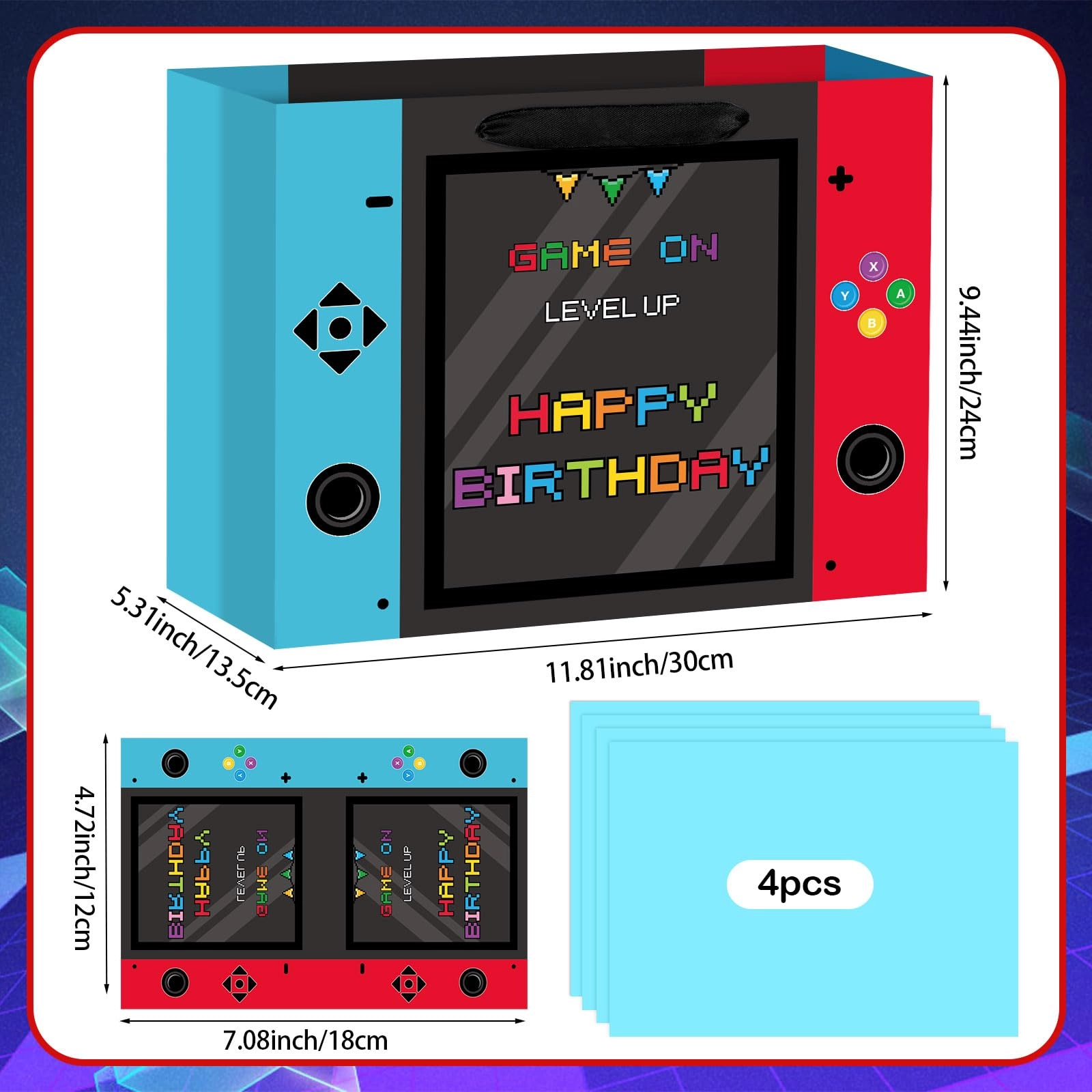 Video Game Birthday Gift Bag - 1 count Party